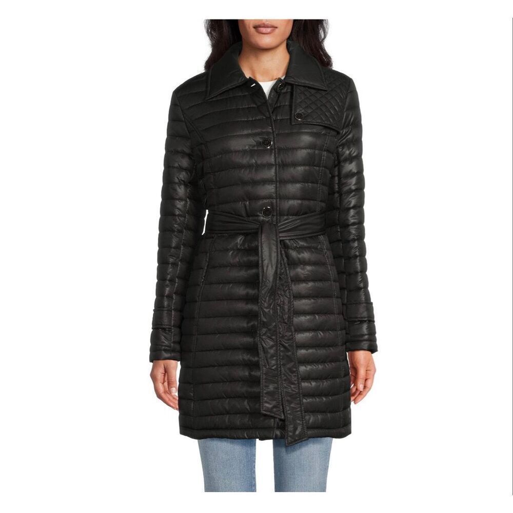 Via Spiga women's quilted trench coat belted waist lightweight design size S NWT